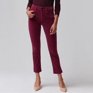 NWT 3x1 NYC Velvet Higher Ground Mini Split Jeans in Merlot